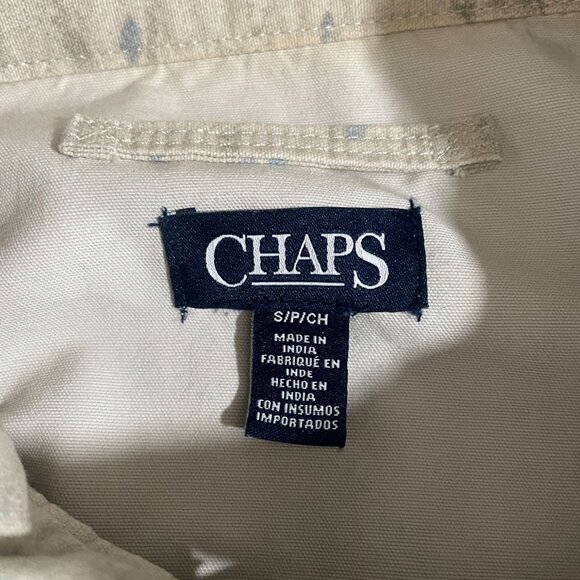 Chaps Beige Floral Utility Jacket Womens Small Military Style Cotton Spring Casu - Picture 3 of 10